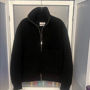 Cos regular coupe droite S funnel neck teddy black jacket